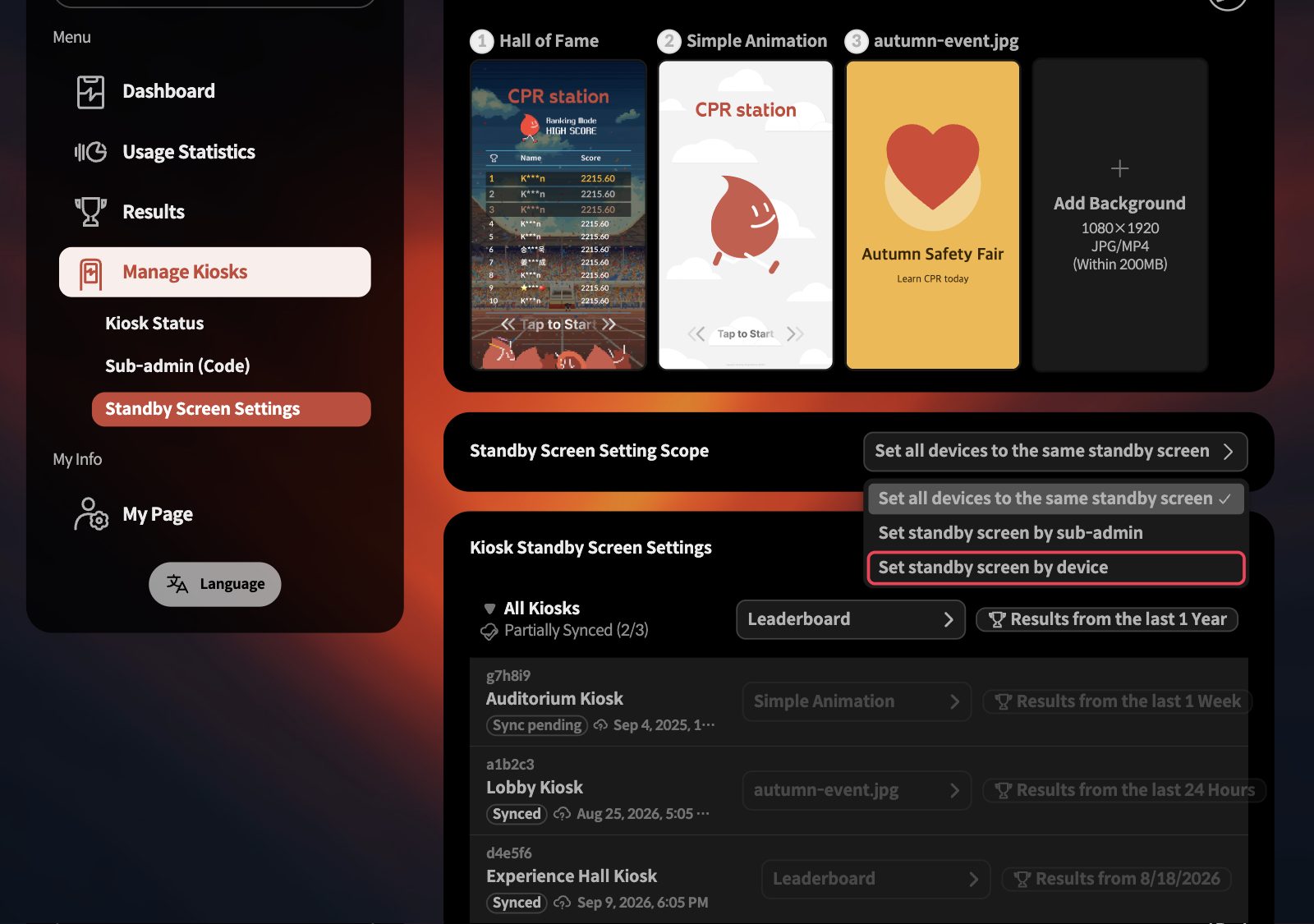 Scope list with the per-device option highlighted